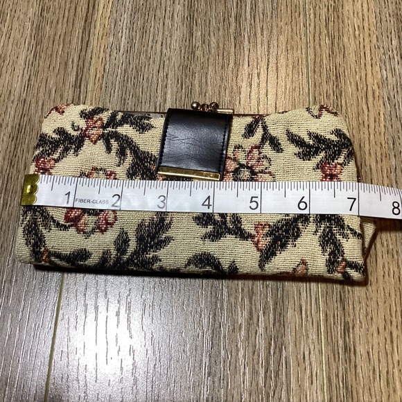 Vintage Floral Brocade Kiss Clasp Coin Pouch Clutch Wallet Bag‎ - Picture 7 of 7